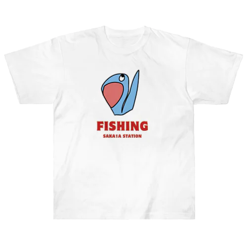 SAKA1A STATION fishing LOGO Heavyweight T-Shirt