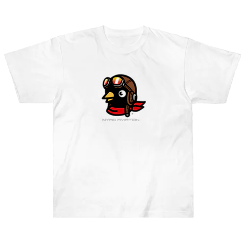 NYAO AVIATION ブランドキャラクター「ペンギンパイロット」 ヘビーウェイトTシャツ