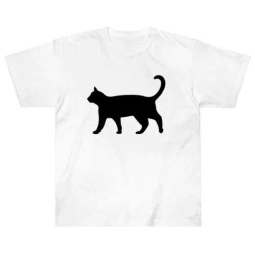 黒猫は見ていた　ねこ Heavyweight T-Shirt