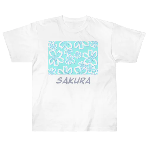 SAKURA blue ヘビーウェイトTシャツ