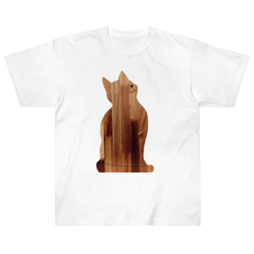 おすわり猫シルエット ヘビーウェイトTシャツ