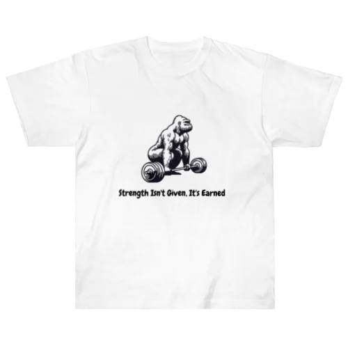 筋トレするゴリラ Heavyweight T-Shirt