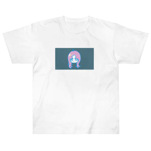 ピンクの髪の女の子 Heavyweight T-Shirt