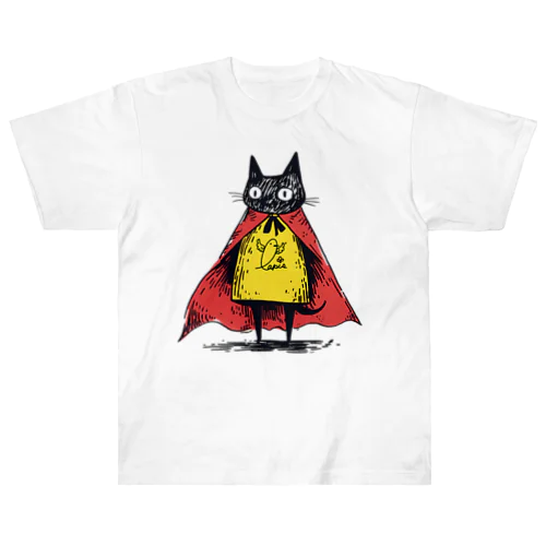 黒猫ヒーロー Heavyweight T-Shirt