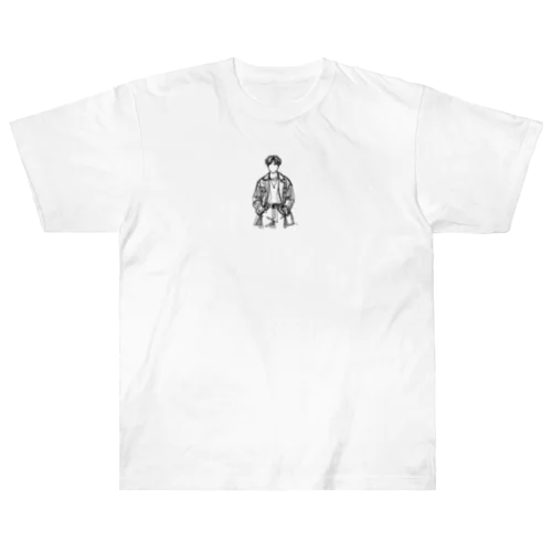 線画の人 Heavyweight T-Shirt