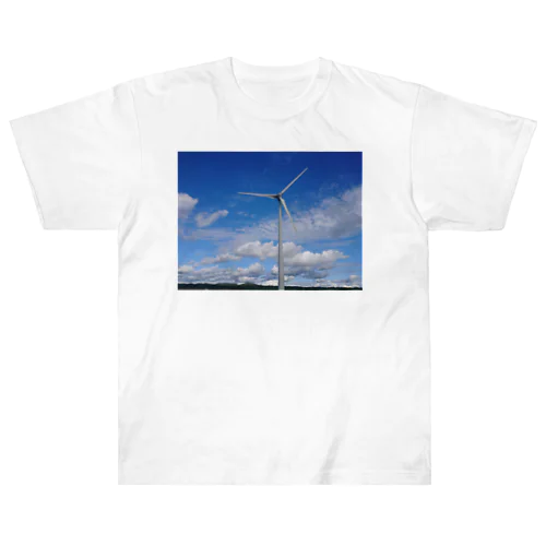 青い空と風車 Heavyweight T-Shirt