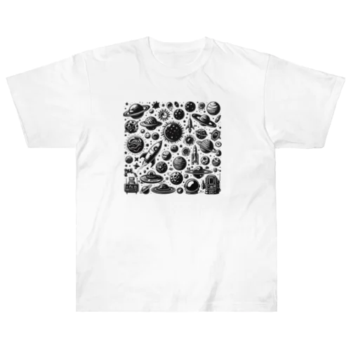 モノクロ宇宙 Heavyweight T-Shirt