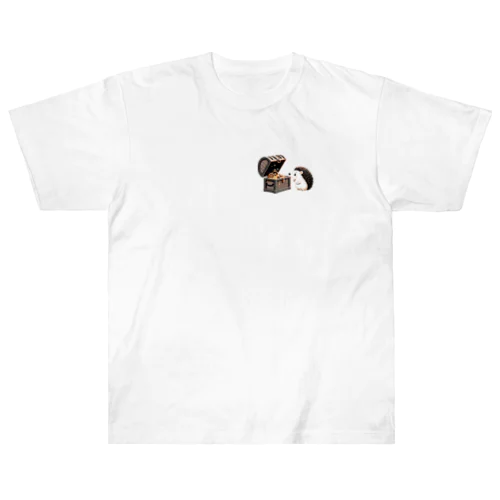 ハリネズミと宝箱 Heavyweight T-Shirt