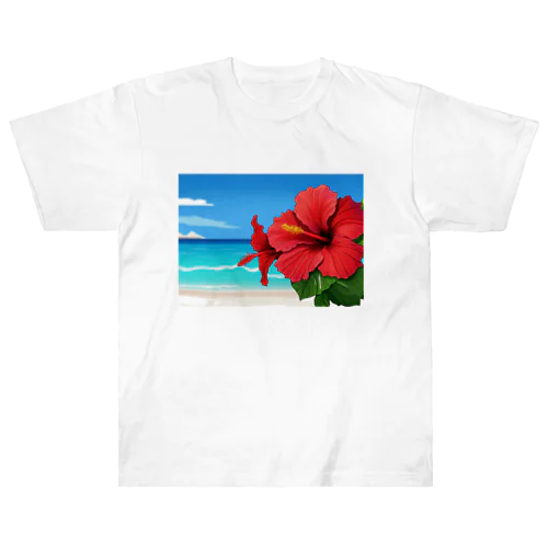 ハイビスカス　リゾート　🌺　🏝️ ヘビーウェイトTシャツ