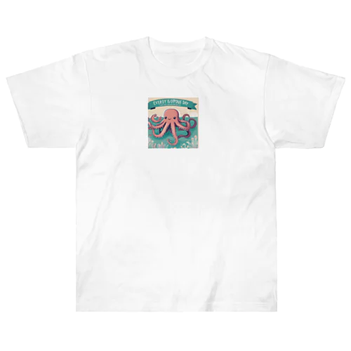 まいにちタコ🐙 ヘビーウェイトTシャツ