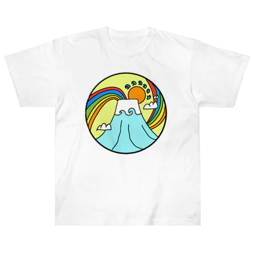 japan mount Fuji rainbow Heavyweight T-Shirt