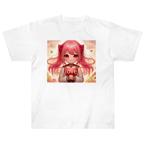 Cute girl Momoko-chan Heavyweight T-Shirt