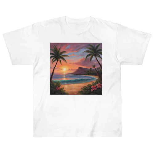 ハワイの夕陽 Heavyweight T-Shirt