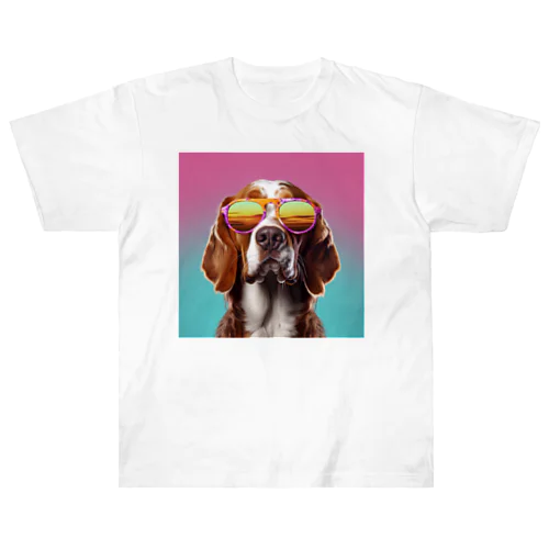 サングラスをかけた、かわいい犬 Marsa 106 Heavyweight T-Shirt