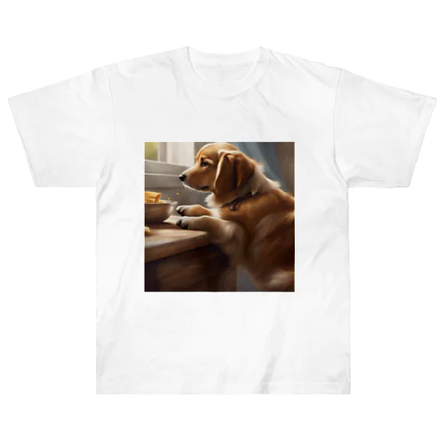 帰りを待つ犬 ヘビーウェイトTシャツ