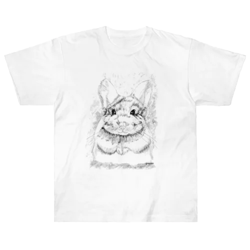 チンチラ　モノクロアート ヘビーウェイトTシャツ