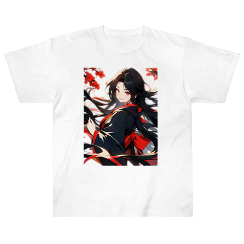 黒髪の少女 Heavyweight T-Shirt