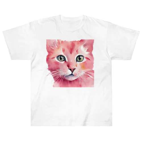 ピンクの猫ちゃんやで Heavyweight T-Shirt