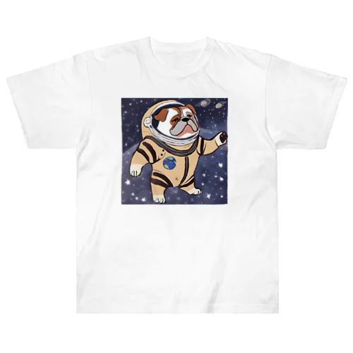 宇宙飛行士ブルドックン ヘビーウェイトTシャツ