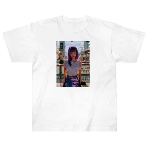 スタイリッシュでカッコいい女性 Heavyweight T-Shirt