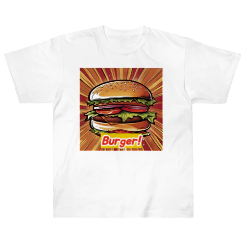 飛び出せハンバーガー！ Heavyweight T-Shirt