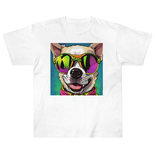 サングラスな犬 ヘビーウェイトTシャツ