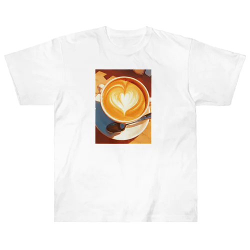 カフェラテで至福の一杯　BLUE PLUM  691 ヘビーウェイトTシャツ