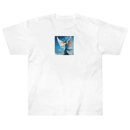 青い空を見上げる天使 Heavyweight T-Shirt