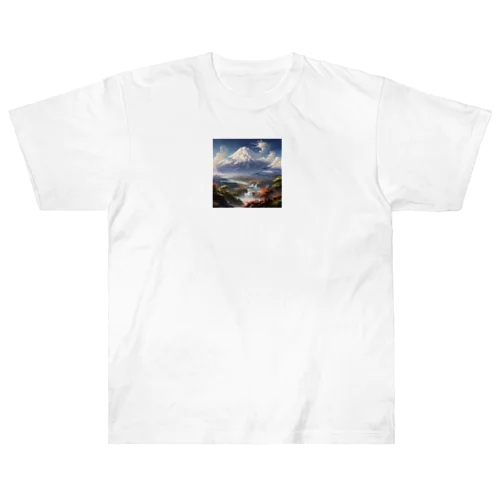 山の美しい風景　なでしこ1478 ヘビーウェイトTシャツ