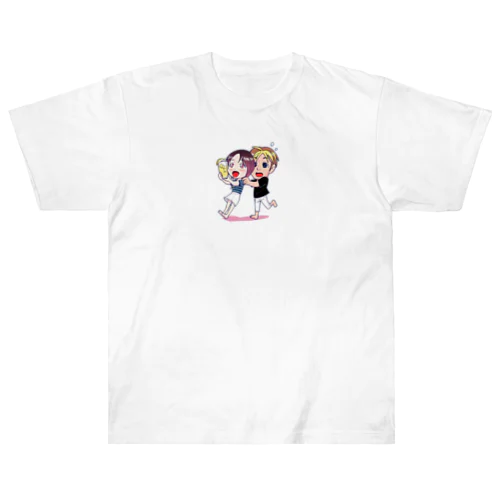 バツ2バツ1再婚夫婦イラスト Heavyweight T-Shirt