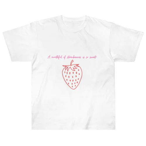 A mouthful of strawberries is so sweet! ヘビーウェイトTシャツ