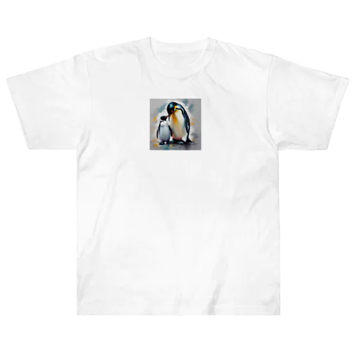 愛する家族と幸せに暮らすペンギン Heavyweight T-Shirt