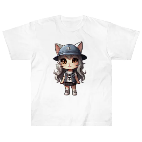 猫派アイドル　にゃにゃ美ちゃん ヘビーウェイトTシャツ