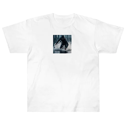 水の上を走る忍者 Heavyweight T-Shirt