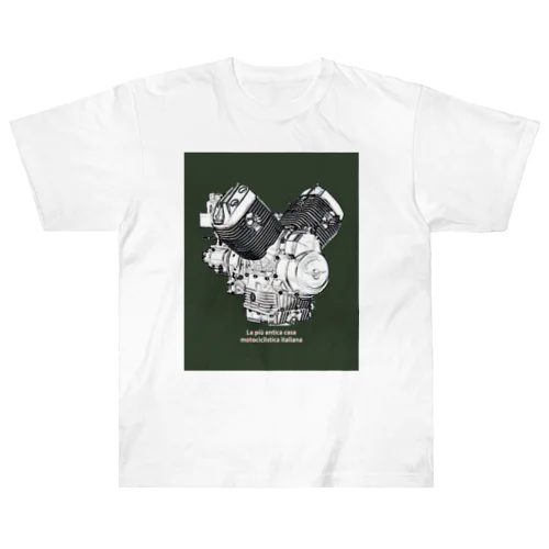 MOTOGUZZI CLUB JAPAN グリーンバージョン Heavyweight T-Shirt