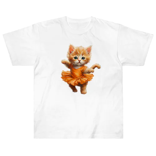 バレリーナ子猫 ヘビーウェイトTシャツ