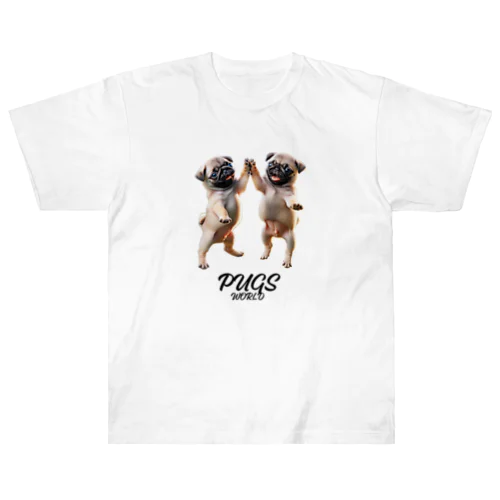 チビパグのハイタッチ Heavyweight T-Shirt