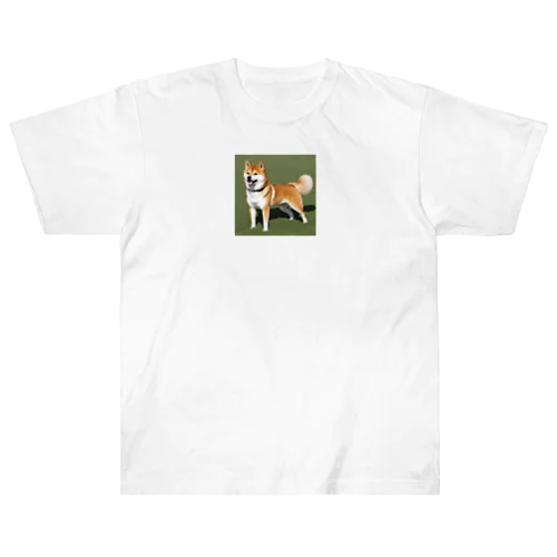 かわいい柴犬　赤毛 ヘビーウェイトTシャツ