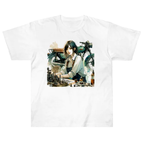 バイク女子サキ Heavyweight T-Shirt