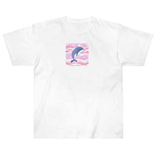 キュートなクジラのイラスト ヘビーウェイトTシャツ