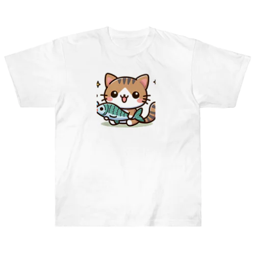 魚が好きだからこそ、食べずに抱くのだ Heavyweight T-Shirt