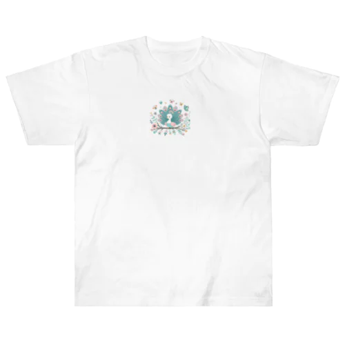 カラフルな孔雀の幼鳥 Heavyweight T-Shirt