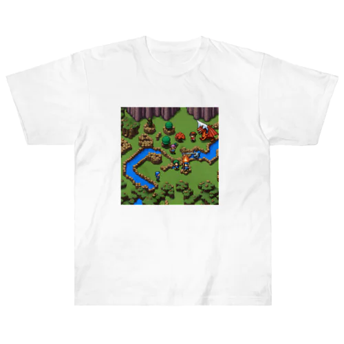 レトロゲードット絵ファミコン4 ヘビーウェイトTシャツ