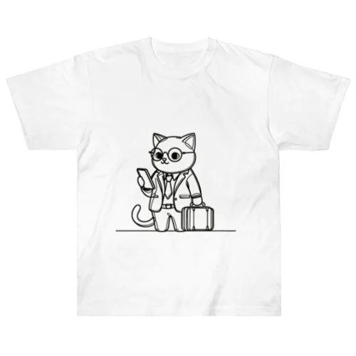 都会で働く猫 Heavyweight T-Shirt
