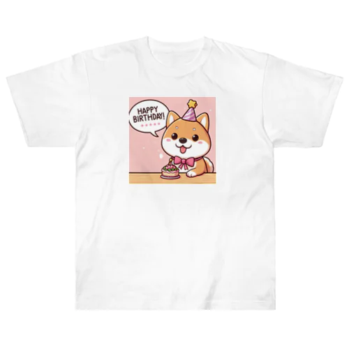 柴犬がカラフルなスタンプ Heavyweight T-Shirt