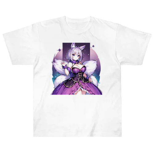 パープルフォックス美少女 ヘビーウェイトTシャツ