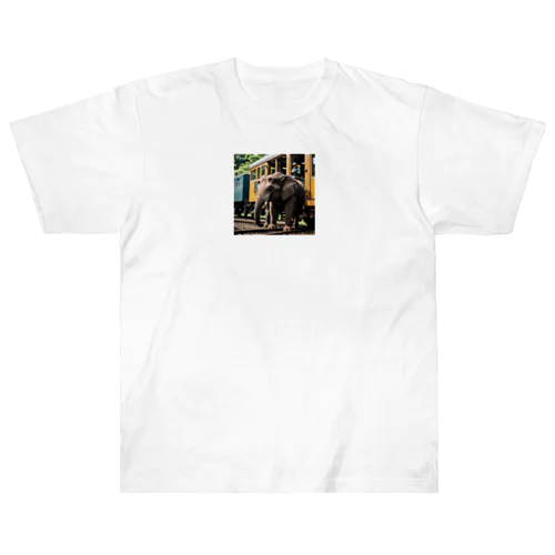 汽車と象 Heavyweight T-Shirt