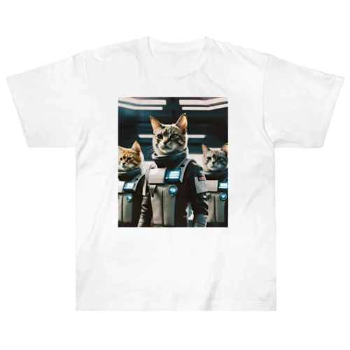 Spaceship Crew (cats) Heavyweight T-Shirt