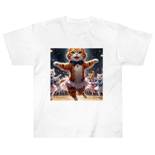 踊る猫 ヘビーウェイトTシャツ