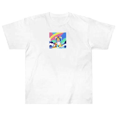 カラフルタイガーちゃんのサーフィン Heavyweight T-Shirt